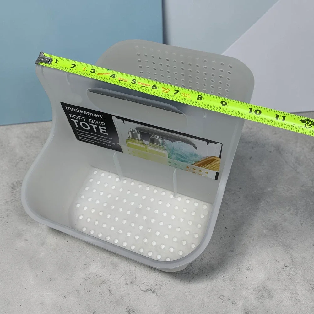 NEW Madesmart Soft Grip Shower Tote Bathroom Caddy Organizer Frosted Clear NWT